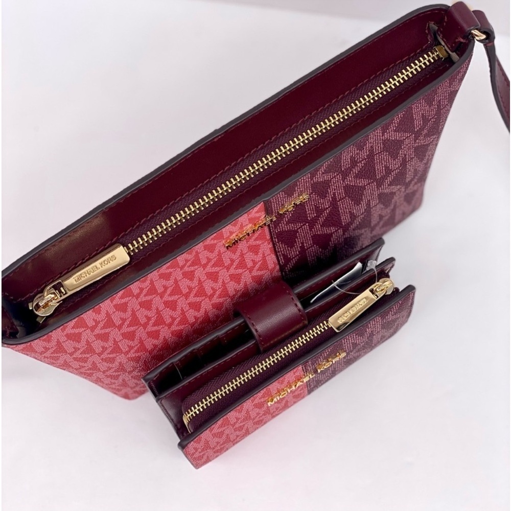 Michael Kors Jet Set Small Two-Tone Logo Crossbody Bag and Wallet Set - Picture 10 of 13